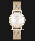 Coach Perry 14503857 Ladies Silver Dial Rose Gold Mesh Strap-0