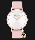 Coach Perry 14503884 Ladies Silver Dial Pink Leather Strap-0
