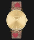 Coach Perry 14503886 Ladies Gold Dial Brown Leather Strap-0