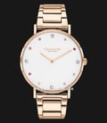 Coach Perry 14503938 Ladies White Dial Rose Gold Stainless Steel Strap-0