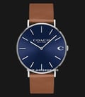 Coach Charles 14602151 Men Blue Dial Brown Leather Strap-0