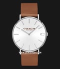 Coach Charles 14602152 Men Silver Dial Brown Leather Strap-0