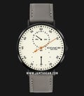 Coach Charles 14602475 Men Beige Dial Grey Leather Strap-0