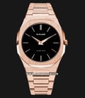 D1 Milano Ultra Thin D1-A-UTB03 Rose Gold Black Dial Stainless Steel Strap-0