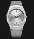 D1 Milano Ultra Thin Classic D1-A-UTL02 Silver Dial Grey Carrara Suede Leather Strap-0