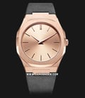 D1 Milano Ultra Thin Classic D1-A-UTL03 Rose Gold Dial Gray Leather Strap-0