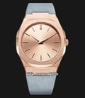 D1 Milano Ultra Thin Classic D1-A-UTL04 Rose Gold Dial Light Blue Leather Strap-0
