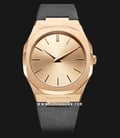 D1 Milano Ultra Thin Classic D1-A-UTL05 Rose Gold Dial Grey Venice Suede Leather Strap-0