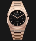 D1 Milano Mechanical D1-ATBJ03 Black Dial Rose Gold Stainless Steel Strap-0