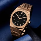 D1 Milano Mechanical D1-ATBJ03 Black Dial Rose Gold Stainless Steel Strap-3