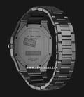 D1 Milano Ultra Thin D1-UTBJSH Black with Engraved Stripes Dial Black Stainless Steel Strap-2