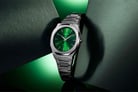 D1 Milano Ultra Thin D1-UTBL11 Petite Moss Green Sunray Dial Stainless Steel Strap-3