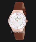Daniel Klein Fiord DK12059-3 Ladies Mother Of Pearl Dial Brown Leather Strap-0