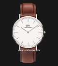 Daniel Wellington Classic DW00100021 St Mawes Eggshell White Dial Brown Leather Strap-0