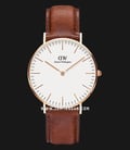 Daniel Wellington Classic DW00100035 St Mawes Eggshell White Dial Brown Leather Strap-0