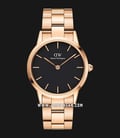 Daniel Wellington Iconic Link DW00100210 Black Dial Rose Gold Stainless Steel Strap-0