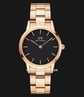 Daniel Wellington Iconic Link DW00100212 Black Dial Rose Gold Stainless Steel Strap-0