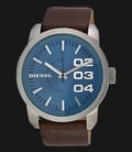 Diesel Franchise DZ1512 Blue dial Brown Leather Strap Watch-0