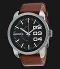 Diesel Franchise DZ1513 Black dial Brown Leather Strap Watch-0