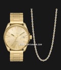 Diesel MS9 DZ2163SET Men Gold Dial Gold Stainless Steel Strap + Extra Necklace-0