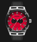 Diesel Timeframe DZ4591 Chronograph Men Red Dial Black Leather Strap-0