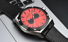 Diesel Timeframe DZ4591 Chronograph Men Red Dial Black Leather Strap-3