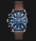 Diesel Griffed DZ4604 Chronograph Blue Dial Brown Leather Strap-0