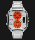 Diesel DZ7304 Hal Watch Streamlined Silver-Orange Dial Stainless Steel-0
