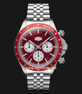 DUXOT Accelero DX-2028-22 Chronograph Red Dial Silver Stainless Steel Strap-0