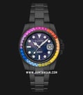 DUXOT Atlantica DX-2047-44 Rainbow Automatic Black Mother Of Pearl Dial Black Stainless Steel Strap-0