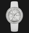 ELLE EL20319S06C Day and Date Display Stainless Steel Leather Strap-0