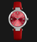 ELLE EL20322S06C Red Dial Stainless Steel Genuine Leather Strap-0