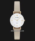 Emporio Armani Madreperla AR11041 White Mother of Pearl Dial Leather Strap-0