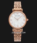 Emporio Armani Classic AR11110 White Mother of Pearl Mosaic Dial Rose Gold Stainless Steel Strap-0