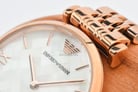 Emporio Armani Classic AR11110 White Mother of Pearl Mosaic Dial Rose Gold Stainless Steel Strap-9