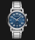 Emporio Armani Sport AR11132 Chronograph Blue Dial Stainless Steel Strap-0
