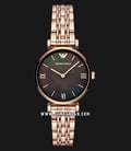 Emporio Armani Classic AR11145 Black Mother of Pearl Dial Rose Gold Stainless Steel Strap-0
