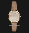 Emporio Armani AR11151 Taupe Mother of Pearl Dial Brown Leather Strap-0