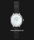 Emporio Armani AR11159 White Mother of Pearl Dial Black Leather Strap-0