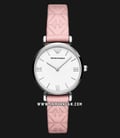 Emporio Armani AR11205 Ladies White Dial Pink Leather Strap-0