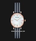 Emporio Armani AR11224 Ladies Mother of Pearl Dial Dual Tone Leather Strap-0