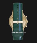 Emporio Armani AR11233 Chronograph Men Silver Dial Green Leather Strap-2