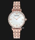Emporio Armani AR11294 Ladies Mother Of Pearl Dial Rose Gold Stainless Steel Strap-0