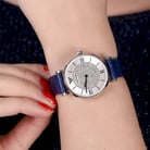 Emporio Armani Fashion AR11344 Ladies Silver Dial Blue Leather Strap-3