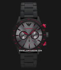 Emporio Armani Chronograph AR11392 Men Grey Dial Black Stainless Steel With Silicone Strap-0