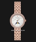 Emporio Armani Fashion AR11462 Moonphase Mother of Pearl Dial Rose Gold Stainless Steel Strap-0