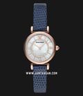 Emporio Armani Fashion AR11468 Mother of Pearl Dial Blue Leather Strap-0