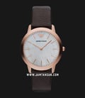 Emporio Armani AR1748 Ladies White Mother of Pearl Dial Brown Leather Strap-0