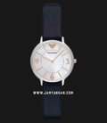 Emporio Armani Classic AR2509 White Mother of Pearl Dial Blue Leather Strap-0