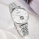 Emporio Armani Automatic AR60022 Ladies Silver Open Heart Dial Silver Stainless Steel Strap-3